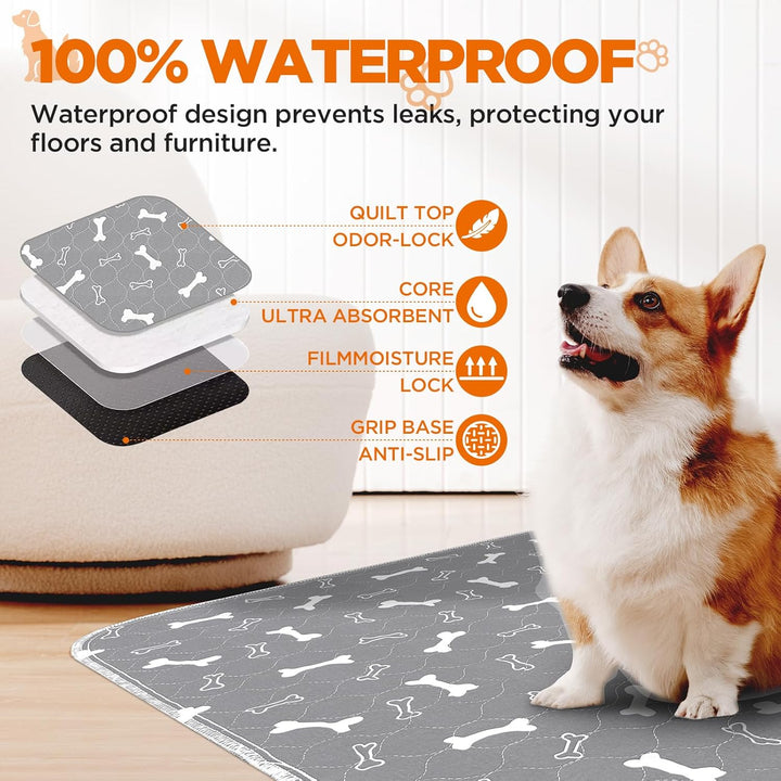 Baodan Waschbar Haustier-Urinunterlage, 152*122 cm Wiederverwendbare Welpenunterlagen Matte für Hund