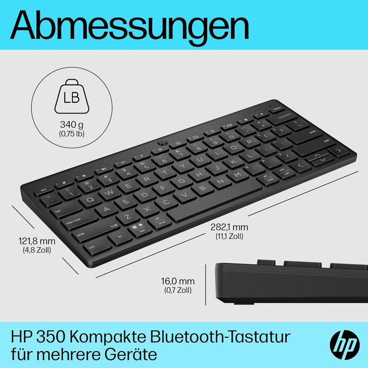 HP 350 Bluetooth-Tastatur | Bluetooth 5.2 | 60% Tastatur | bis zu 2 Jahre Akkulaufzeit | batteriebet