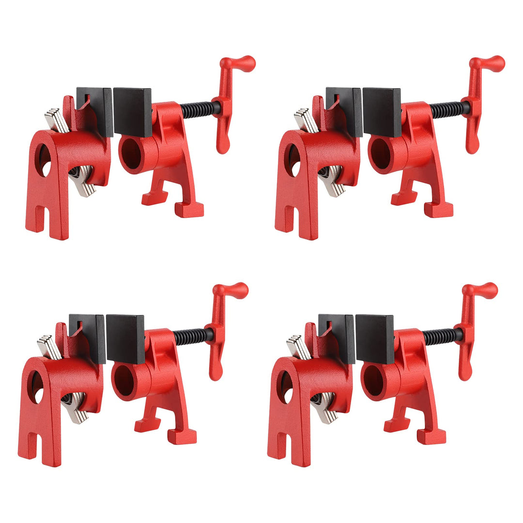 AMIGOB 4 Pcs Rohr-Schraubzwinge, 3/4 Zoll Rohrklemmen mit Schutzfunktion, Schnellspanner Clamp, Schl