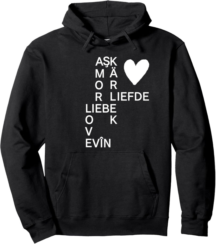 AMORE ASK LIEBE LOVE LIEFDE EVIN KÄRLEK Heart Peace tshirt Pullover Hoodie