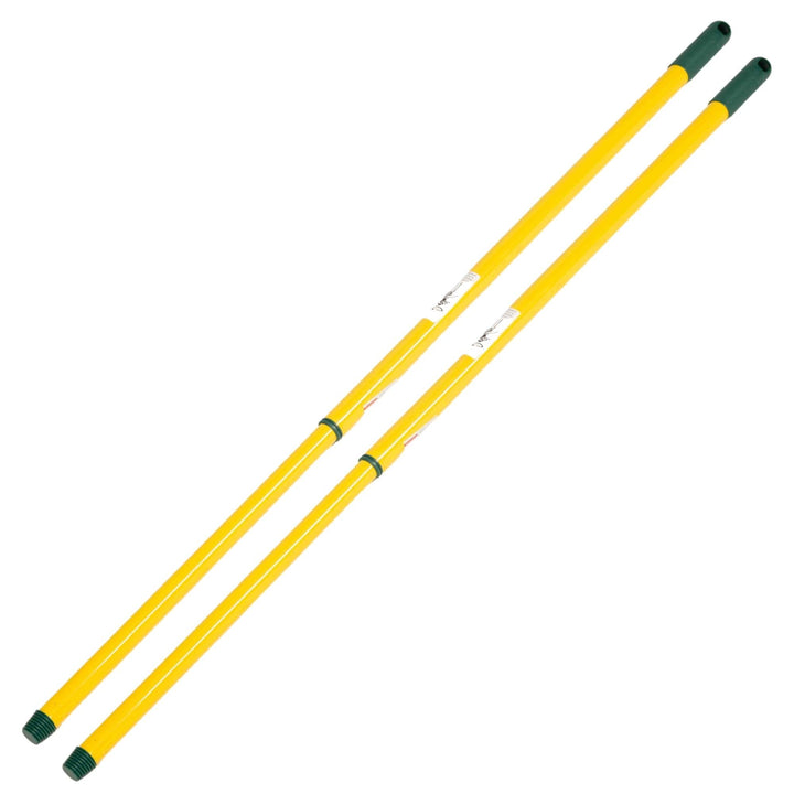 Novaliv 2er Set Teleskop Besenstiel mit Gewinde 80-130 cm Gelb Grün Metallstiel für Besen deutsches