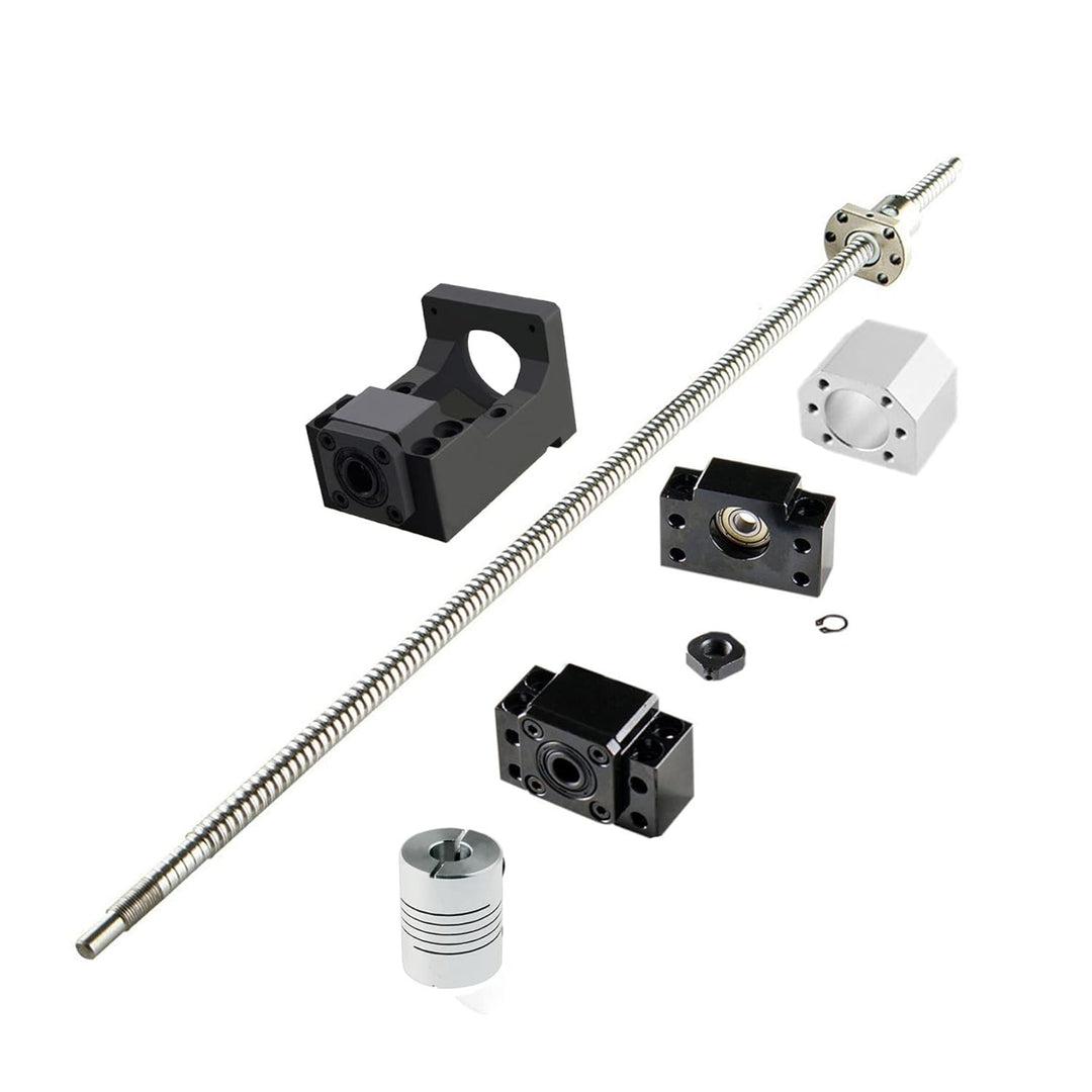 CNCYEAH SFU1605 1050 mm Kugelumlaufspindel RM1605 + Kugelgewindemutter mit BK12 / BF12 Unterstützung