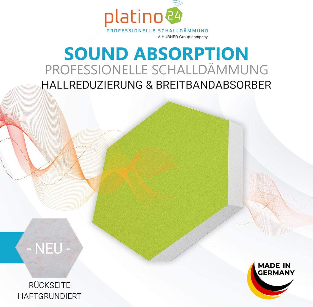 platino24 Schallabsorber COLORE aus Basotec G+ I Akustikpaneele mit Akustikfilz I 3D Wand-Paneele mi