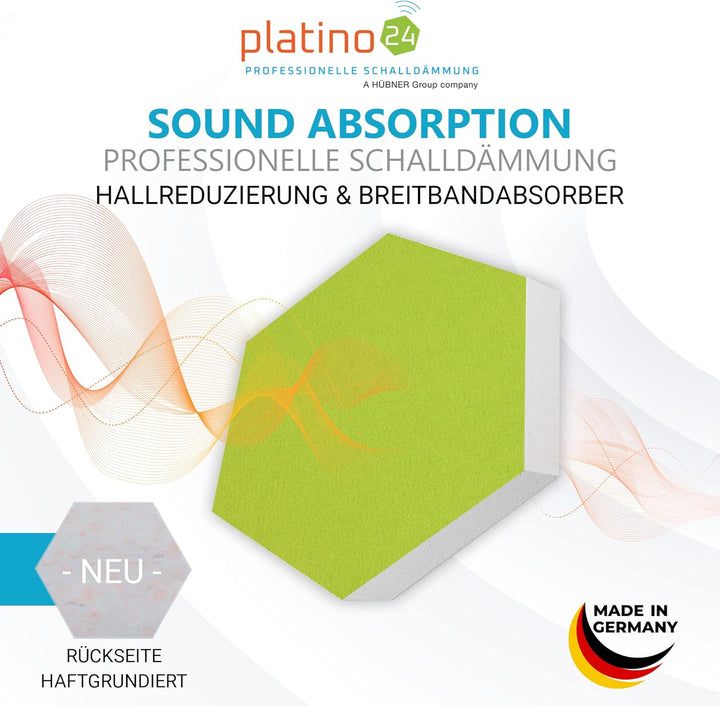 platino24 Schallabsorber COLORE aus Basotec G+ I Akustikpaneele mit Akustikfilz I 3D Wand-Paneele mi