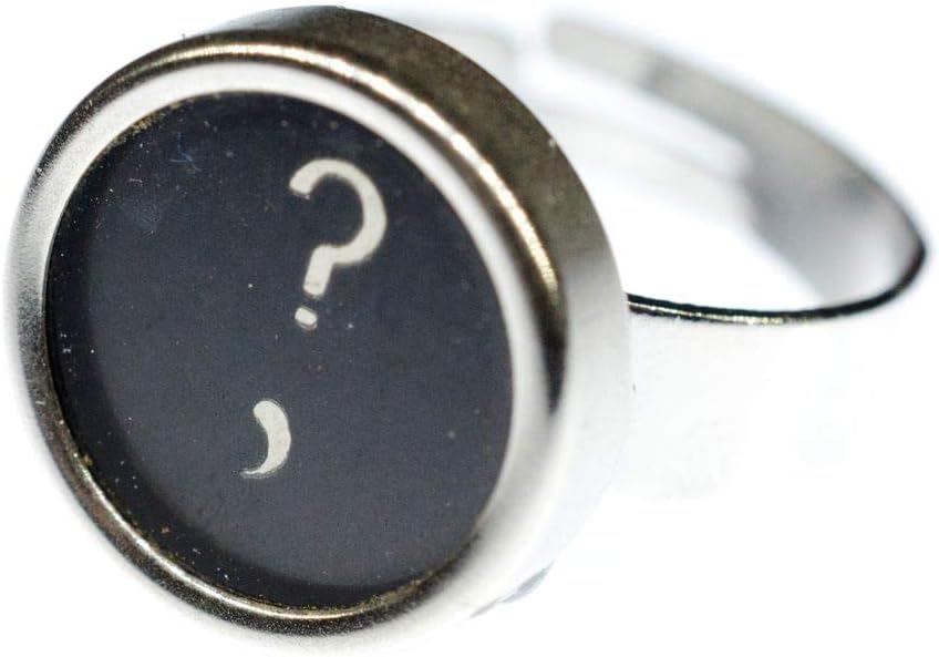 Miniblings Ring Taste ? Schreibmaschinentaste Vintage Taste Upcycling schwarz - Handmade Modeschmuck