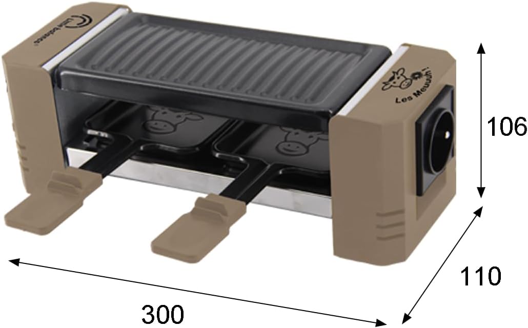 LITTLE BALANCE 8763 Happy Connect 2 Mouuuh…!, Raclette für 1 oder 2 Personen, Serienmontage von 4 Ge