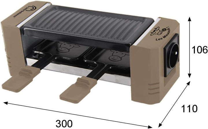 LITTLE BALANCE 8763 Happy Connect 2 Mouuuh…!, Raclette für 1 oder 2 Personen, Serienmontage von 4 Ge