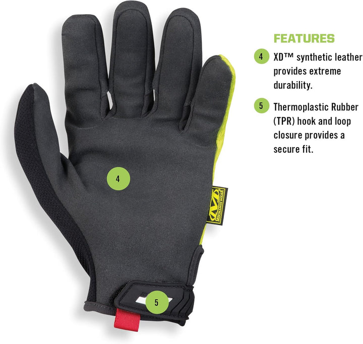 Mechanix Wear Hi-Viz Original® Arbeitshandschuhe (X-Large, Fluoreszierendes Gelb) Fluoreszierendes G