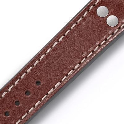 Laco Fliegeruhren Lederband – 18 mm – 18,5 cm lang – Nieten – Ersatzband – Einzigartige Qualität – H