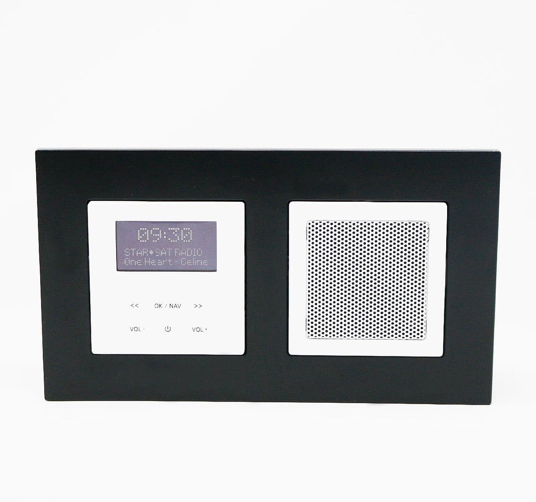 LOGIQ Unterputz Radio mit 2W RMS Lautsprecher, DAB+, UKW und Bluetooth, OLED-Display, Weck- und Slee