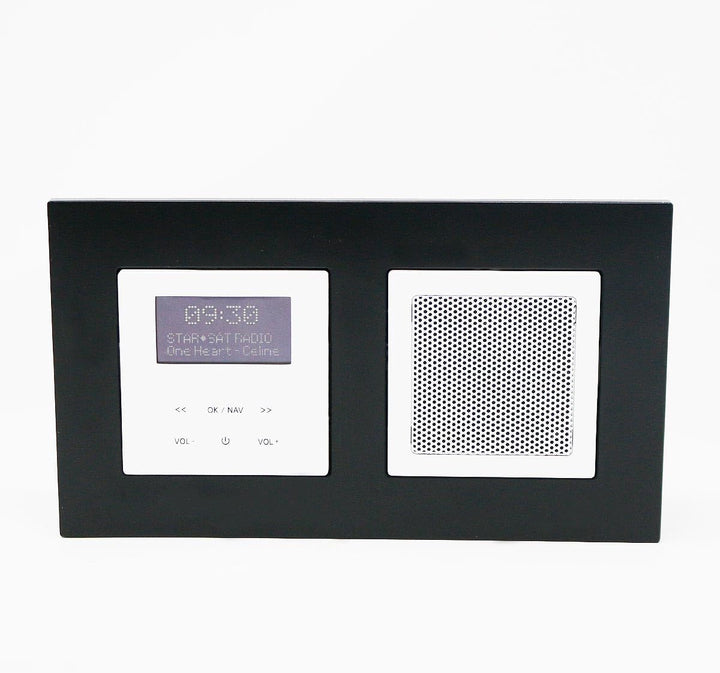 LOGIQ Unterputz Radio mit 2W RMS Lautsprecher, DAB+, UKW und Bluetooth, OLED-Display, Weck- und Slee