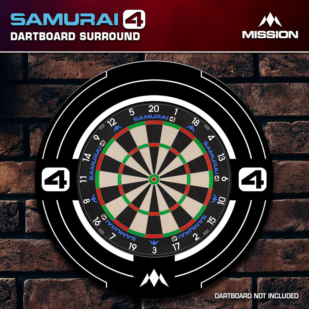 Mission Darts | Samurai 4 | Professionelle Dartscheibe Surround | White Edition