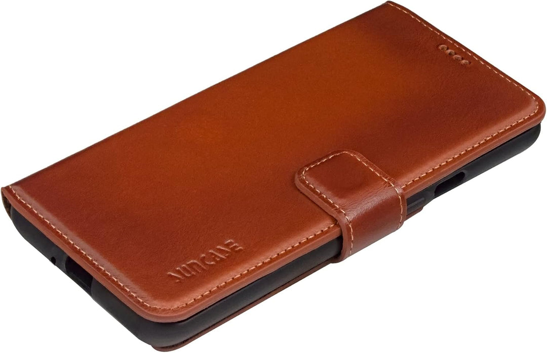 Suncase Book-Style Hülle kompatibel mit Sony Xperia Pro-I Leder Tasche (Slim-Fit) Lederhülle Handyta