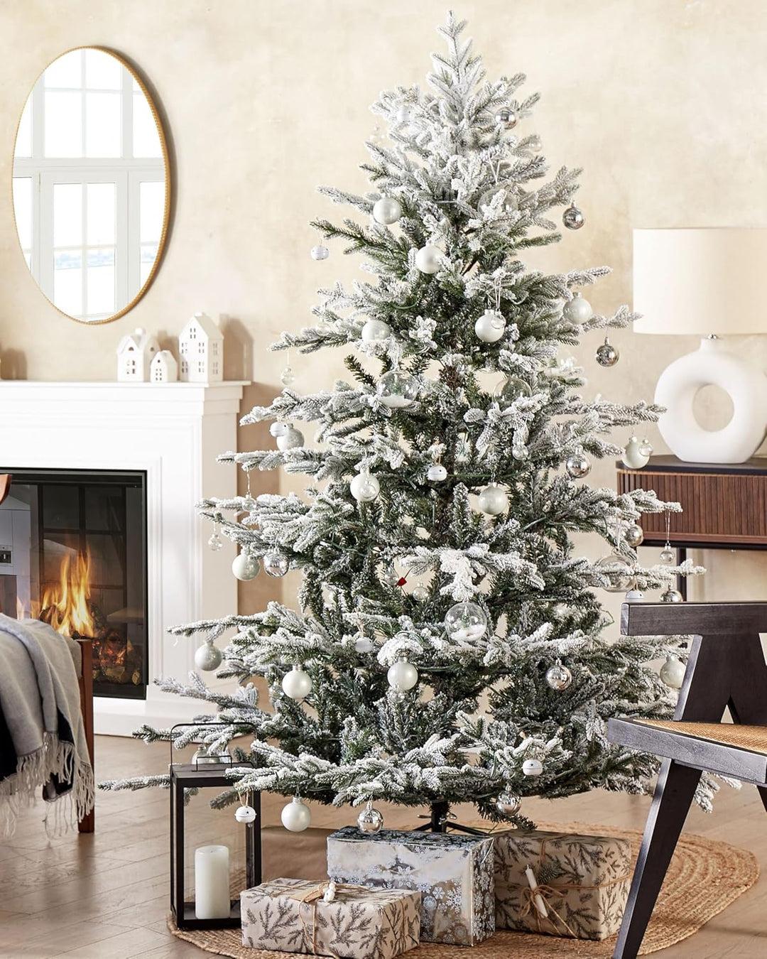 Künstlicher Weihnachtsbaum grün/weiss 180 cm mit Kunstschnee bedeckt Brisco