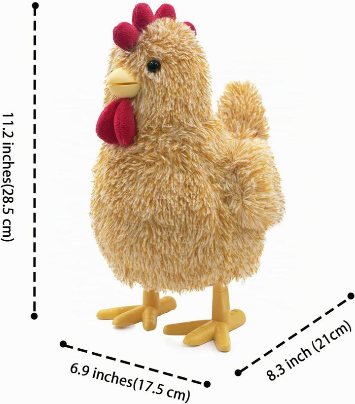 YH YUHUNG Interaktives Mama-Huhn Plüschspielzeug, Geht Singt und Legt Eier, Elektronisches Bauernhof