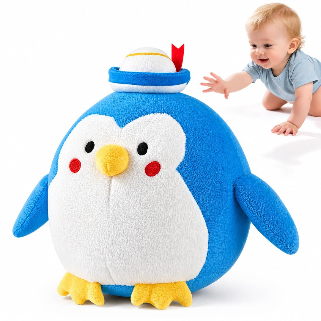 SAIMAND Baby Spielzeug 6 7 8 9 10 12 Monate-Plüschpinguin, Krabbelspielzeug Tummy Time Toy mit Musik