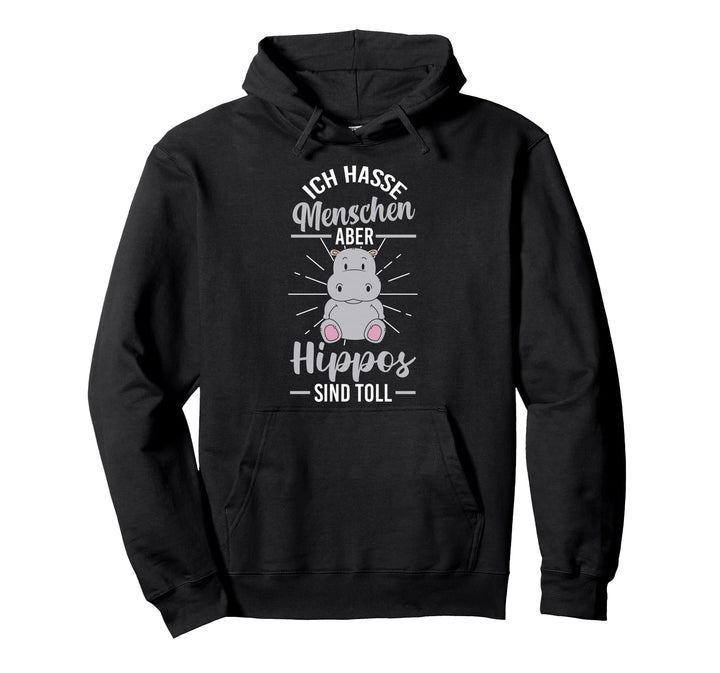 Ich hasse Menschen Flusspferde Pullover Hoodie