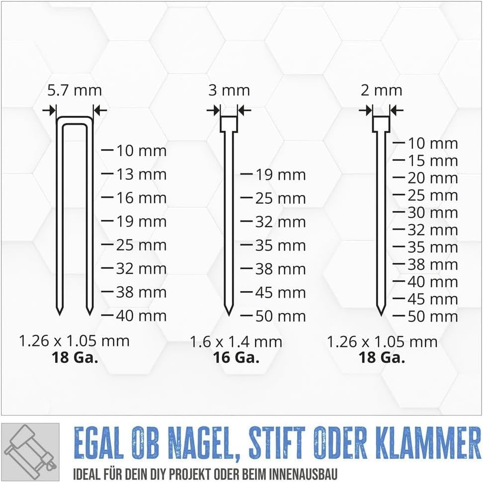 Güde 40221 DRUCKLUFT-KLAMMERGERÄT/NAGLER 3IN1, 25 x 6 x 24 CM