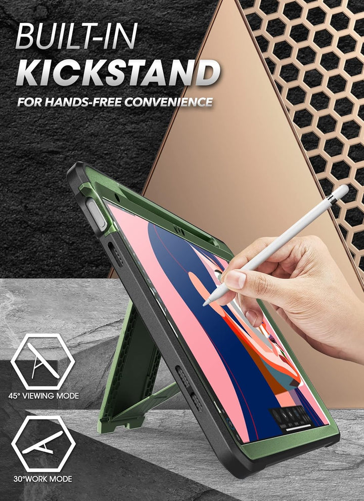 SUPCASE Schutzhülle für iPad 10,9 Zoll (2022), mit integriertem Displayschutz, klappbarem Ständer, E