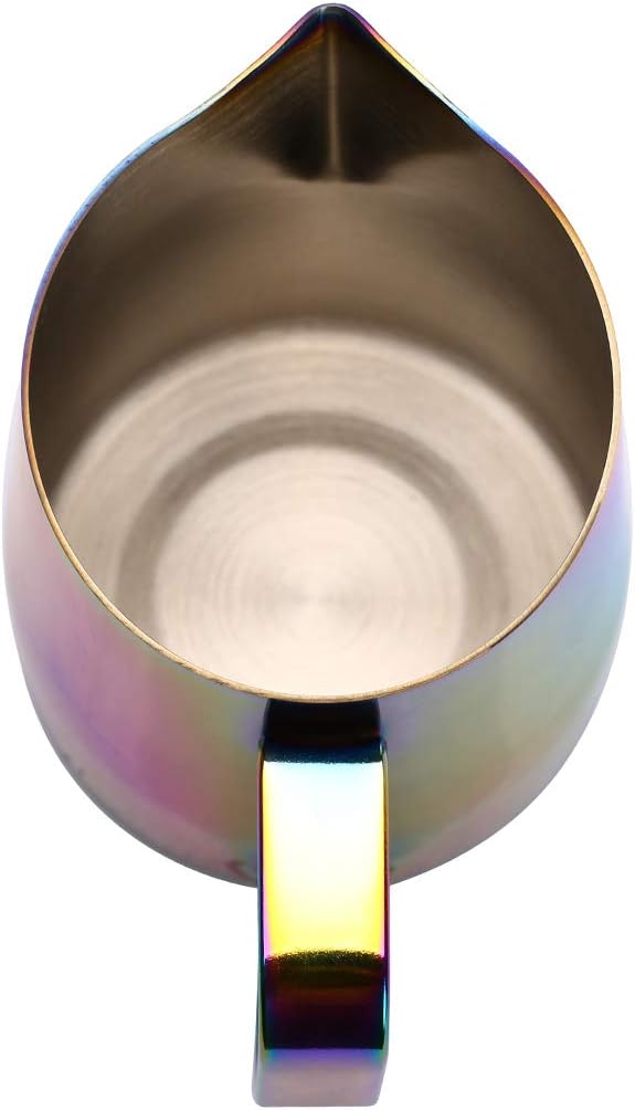 Dianoo Espresso-Milchaufschäumer, Milchkännchen, Edelstahl, für Kaffee-Latte-Kunst, 420 ml mehrfarbi