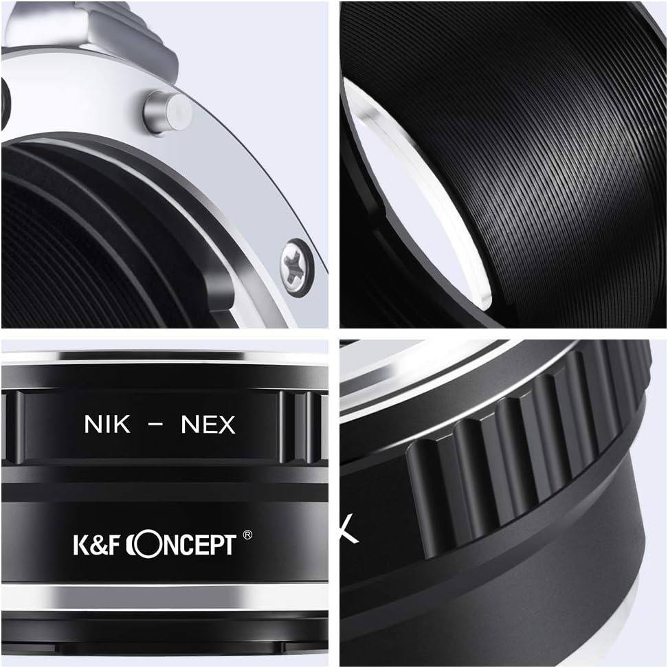 K&F Concept Nikon AI-NEX Objektivadapter,Adapter Ring,Sony NEX Adapter,Objektiv Adapterring für Niko