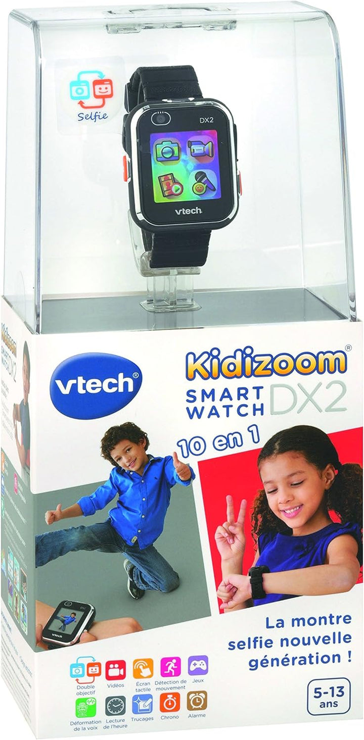 VTech VTH80-193865 Kidizoom Smartwatch DX2 Uhr, Schwarz, Kinder