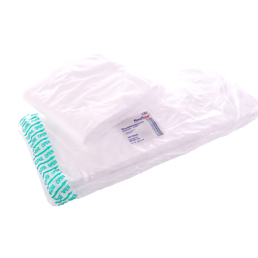SB 25 W Staubbinde-Bodentücher, Viskose, Imprägniert, Weiss, 60cm x 25cm, 100 Stück