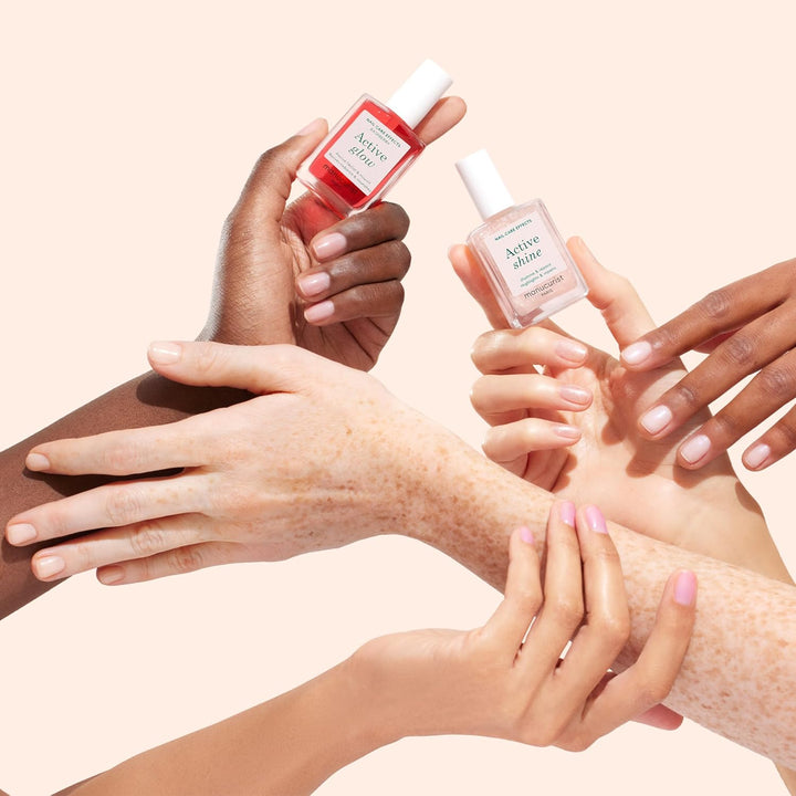 MANUCURIST Nagellack Set mit 5 Nagellacken Rainbow Active - 5 Nagelpflege: Raspberry, Shine, Smooth,