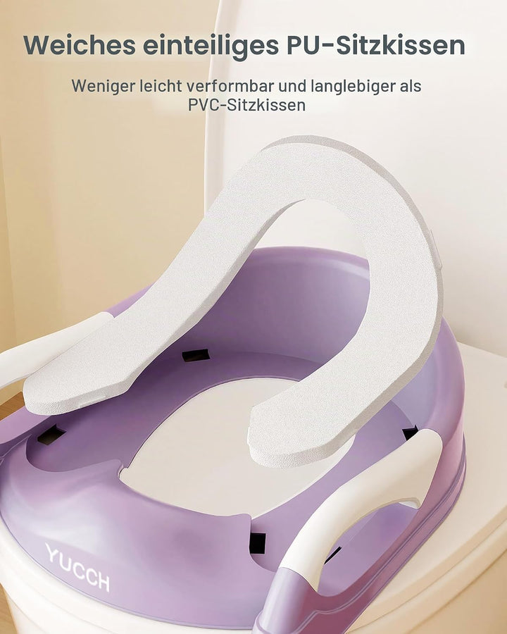 Yucch Toilettensitz Kinder mit Treppe – Upgraded 2-in-1 Kind Toilettensitz höhenverstellbar, rutschf
