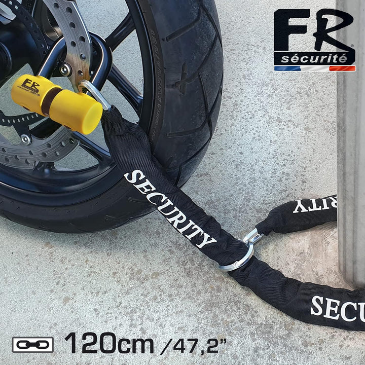 FR SECURITE FR50+10.120L Motorrad-Diebstahlkette Mini-U-Schloss Zugelassen SRA-Sicherheitsschutz Mot