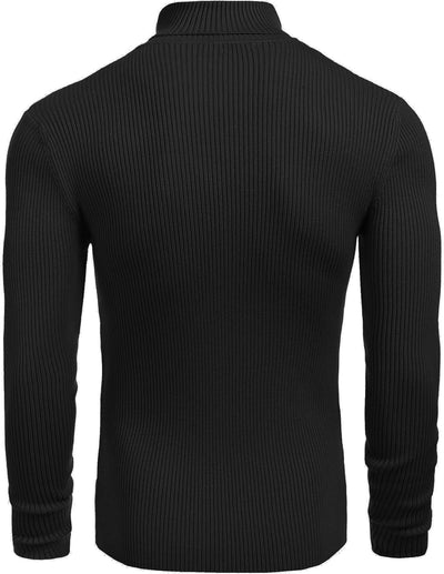 COOFANDY Herren Rollkragen Pullover Langarmshirt Feinstrick Sweater Rollkragen Freizeit Slim fit Bas