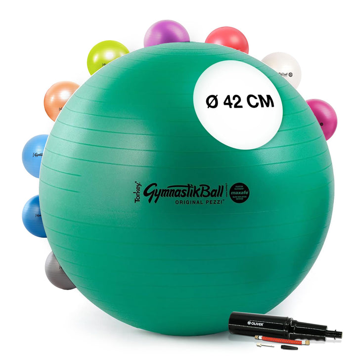 PEZZI Original Pezziball MAXAFE 42 cm m. Pumpe grün Gymnastikball
