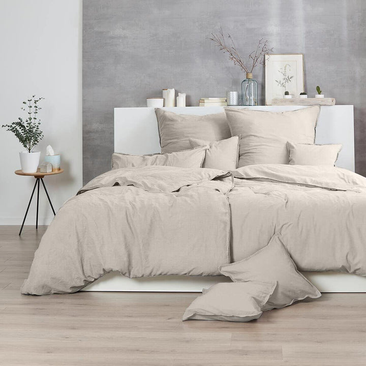 Enrico Coss Bettwäsche Stonewashed leinen, 1 Bettbezug 240 x 220 cm + 2 Kissenbezüge 80 x 80 cm Lein