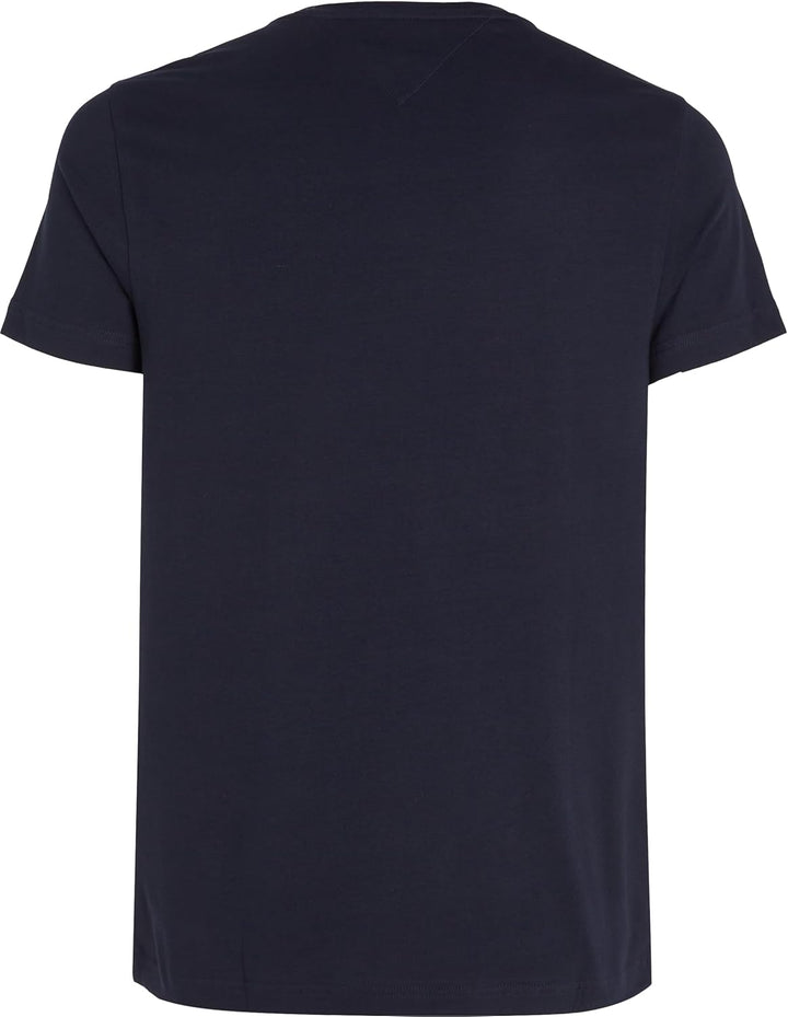 Tommy Hilfiger Herren T-Shirt Kurzarm Core Stretch Slim Fit, Blau (Desert Sky)