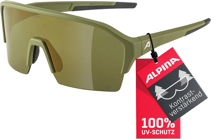 ALPINA RAM HR Q-LITE V - Verspiegelte, Kontrastverstärkende & Beschlagfreie Sport- & Fahrradbrille M