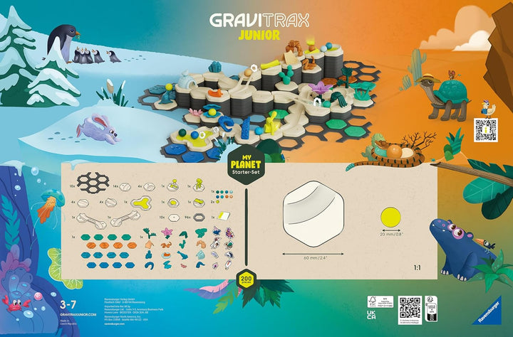 Ravensburger GraviTrax Junior Starter-Set XXL - Erweiterbare Kugelbahn für Kinder, Murmelbahn überwi