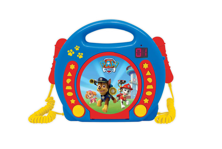 Lexibook, Paw Patrol, Tragbarer CD-Spieler mit Mikrofonen, Musikwiedergabe, Wiederholung und Program