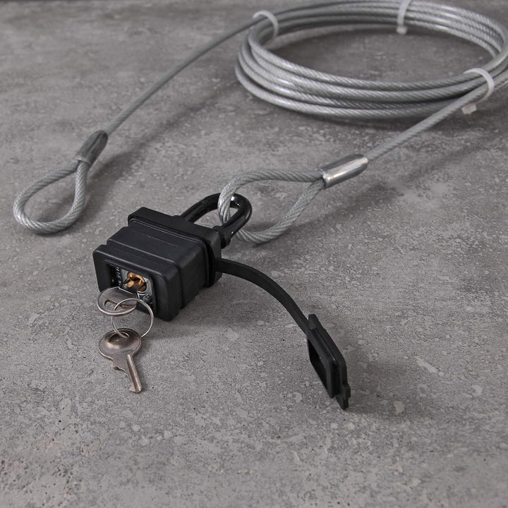 Drahtseile24 Stahlkabelschloss, Schlaufenkabel mit Schloss - Diebstahlsicherung für Gartenmöbel & Te