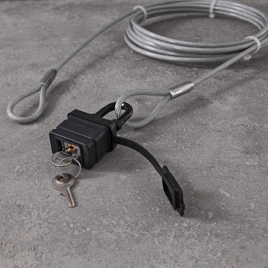 Drahtseile24 Stahlkabelschloss, Schlaufenkabel mit Schloss - Diebstahlsicherung für Gartenmöbel & Te