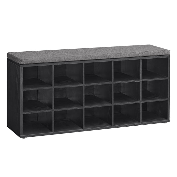 VASAGLE Custos Kollektion - Schuhbank, Schuhregal mit Sitzfläche, Sitzbank mit Stauraum, Kissen, 9 F