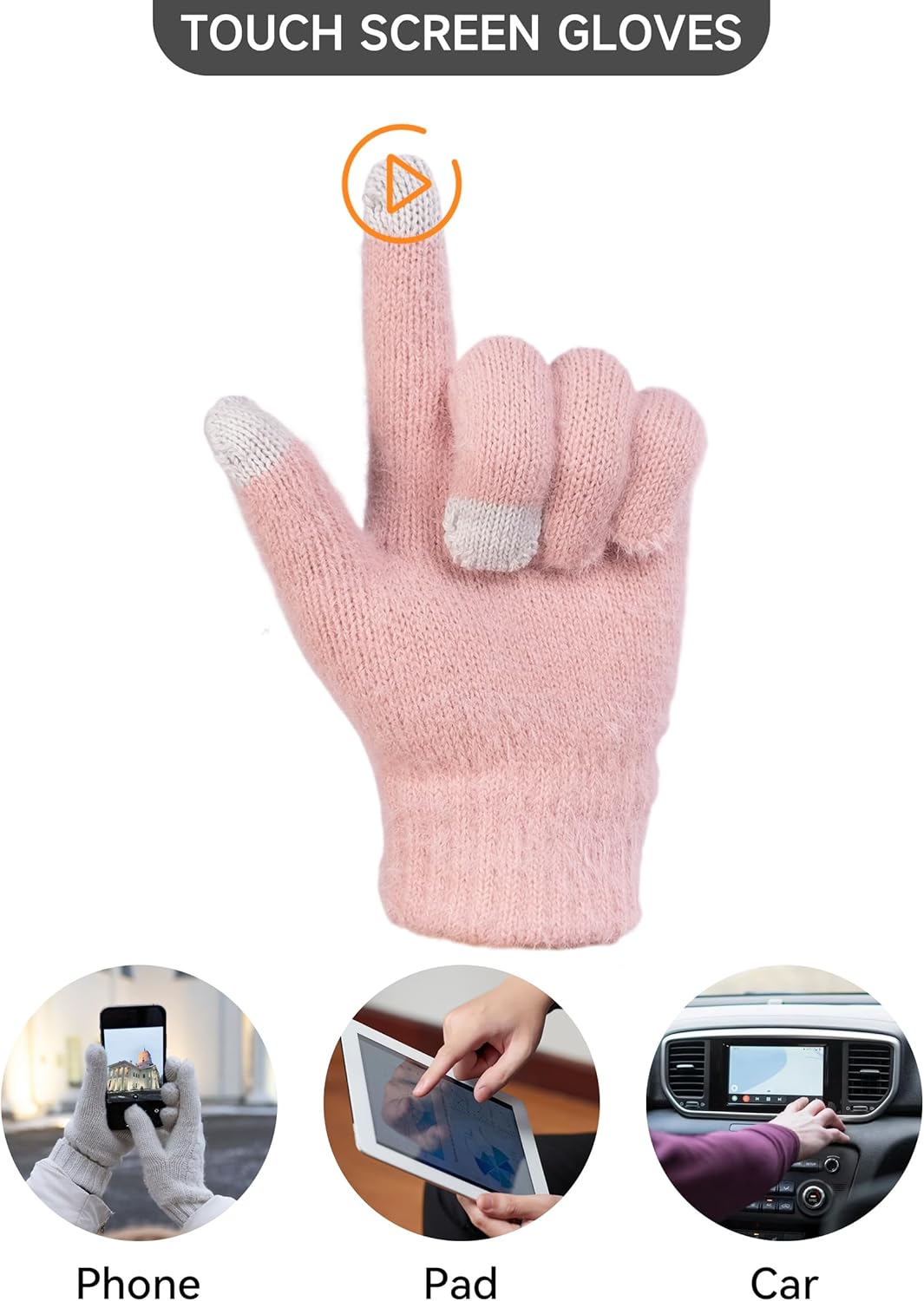 CAMLAKEE Wintermütze Schal Handschuhe Set Damen Strickmütze Handschuh Nackenwärmer Frauen Strickset,