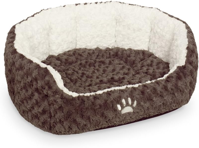 Nobby Komfort Bett oval "NEIKU" braun / weiss L x B x H: 55 x 50 x 21 cm braun L x Breite x H: 55 x