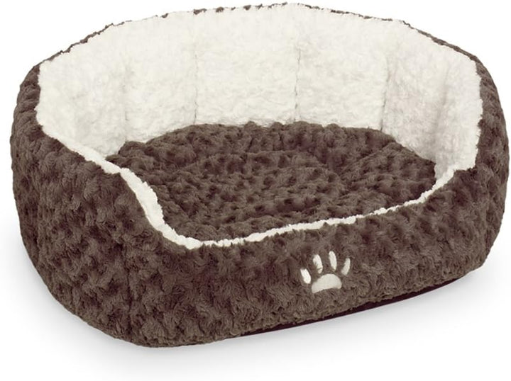 Nobby Komfort Bett oval "NEIKU" braun / weiss L x B x H: 55 x 50 x 21 cm braun L x Breite x H: 55 x