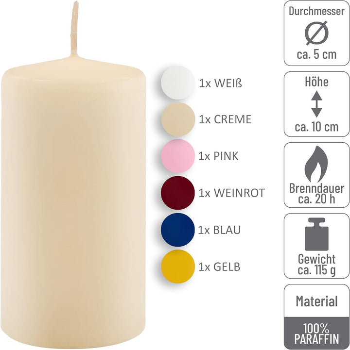 Stumpenkerzen 6kg Set bis 19 Stück getaucht Farbmix gemischt mehrfarbig verschiedene Grössen Stumpen