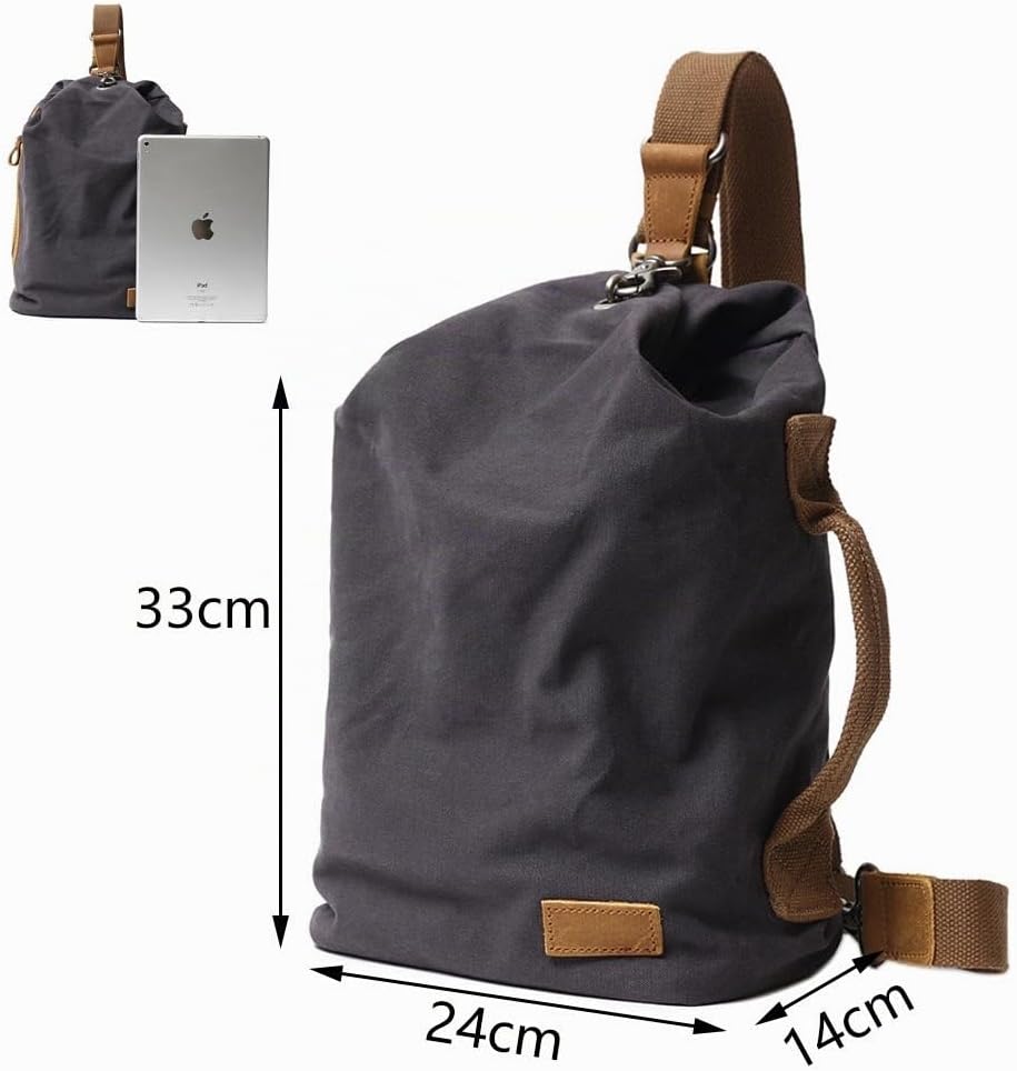 Neuleben Vintage Sling Rucksack Schulterrucksack Canvas Daypack Brusttasche Retro Schultertasche Kle