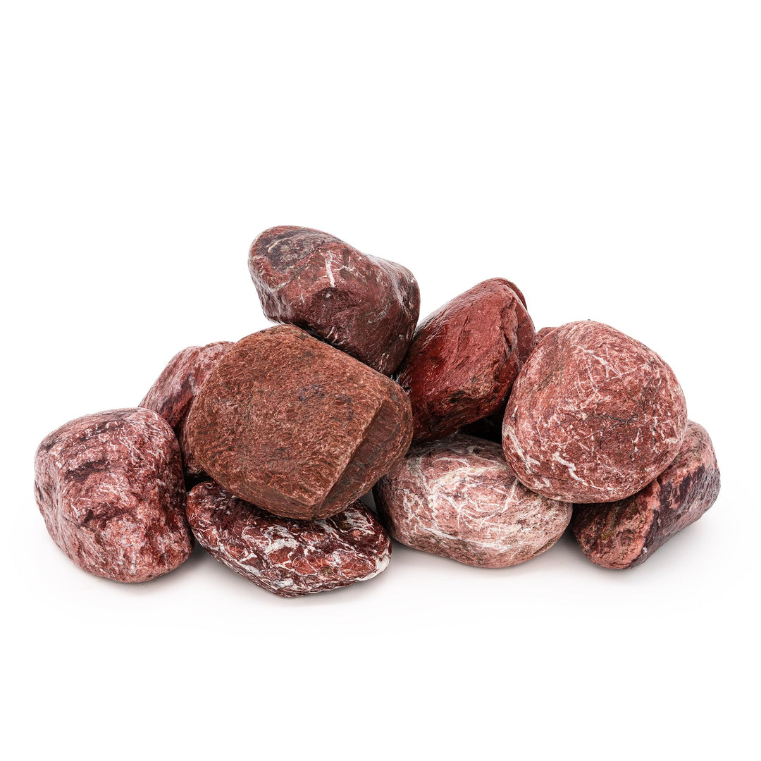 Saunasteine Roter Jaspis 15 kg – Abgerundet, 10-15 cm | Hohe Wärmespeicherung, Ästhetische Optik | F