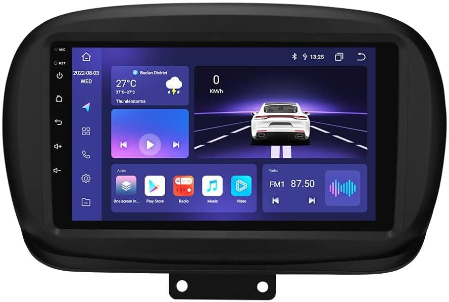 hizpo 9 Zoll Touchscreen Autoradio Kompatibel mit FIAT 500X 2014-2020 mit Carplay/Android Auto Bluet