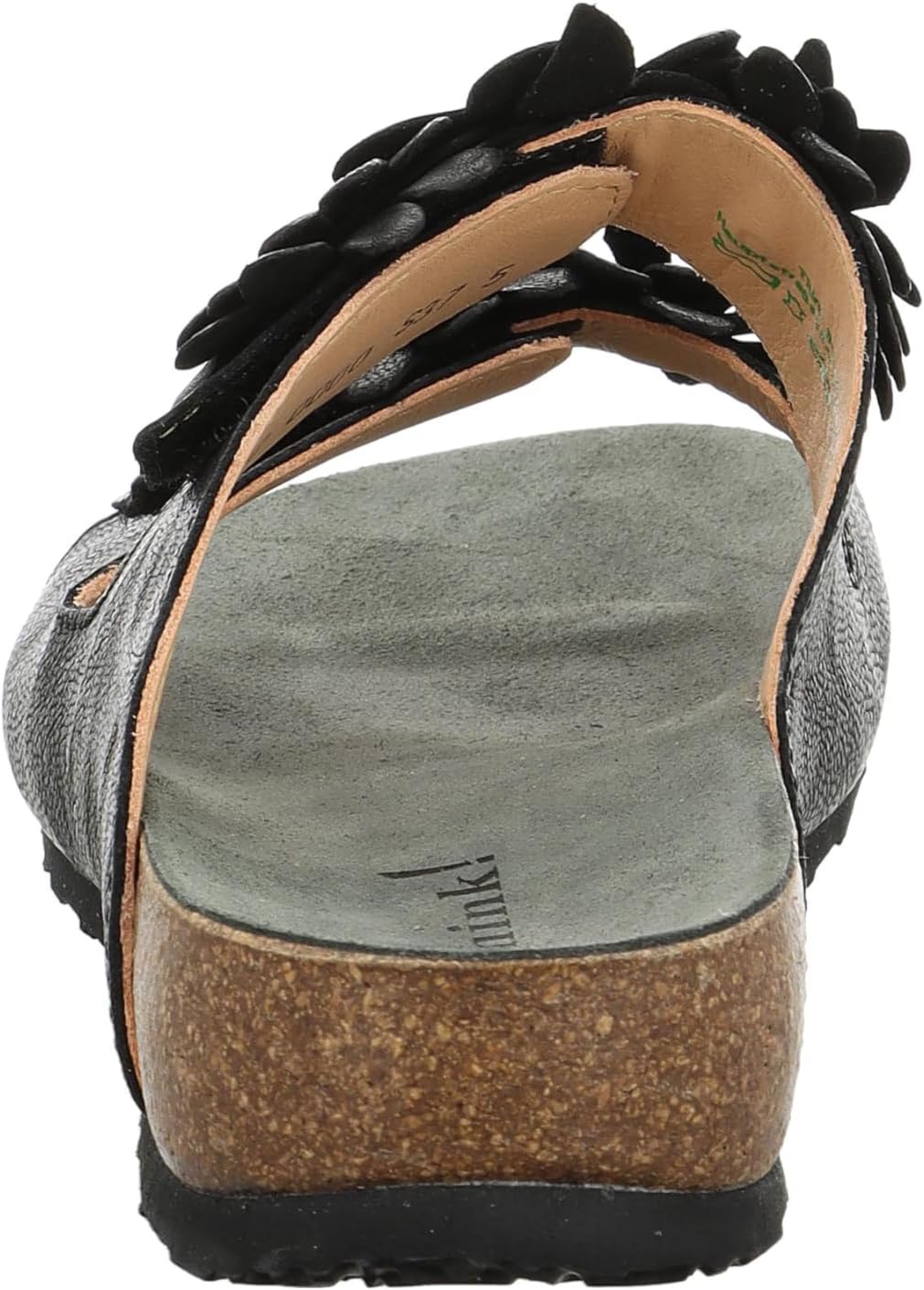 Think! Damen Julia Chromfrei Gegerbte Nachhaltige Zehentrenner 39 EU 0000 Schwarz, 39 EU 0000 Schwar