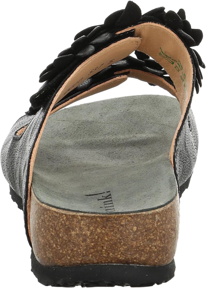 Think! Damen Julia Chromfrei Gegerbte Nachhaltige Zehentrenner 39 EU 0000 Schwarz, 39 EU 0000 Schwar