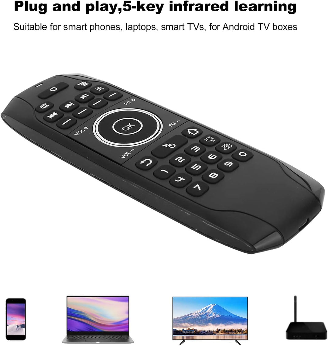 ASHATA Air Mouse, Air Remote Mouse für Bluetooth 5.0 Hintergrundbeleuchtung für Android TV Box Contr